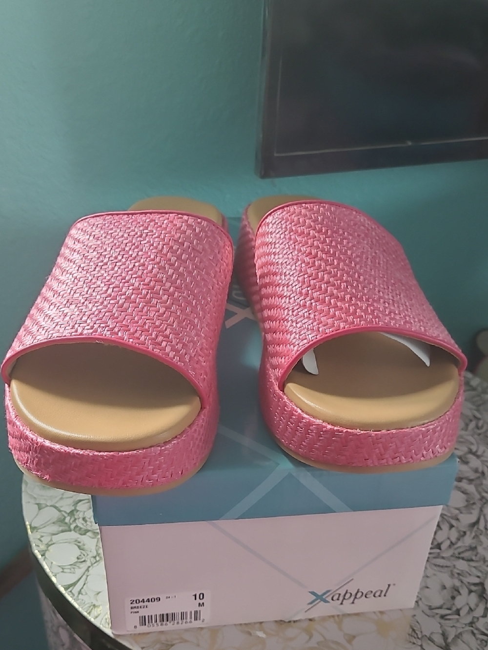 Xappeal Hot Pink Woven Slide Mules